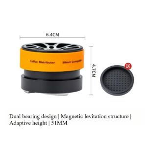 Kirilgu Suitable for Double Bearing Self Gravity Coffee Powder Dispenser with Adjustable Rotation Italian Style 51/53/58mm Uniform T2Y7B