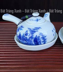 Bộ Ấm Trà Tay Ngang Bát Tràng Thất Lâm Trúc Hiền - Tay Ngang Khay Thủng - Tay Ngang Đĩa Đơn - Tay Ngang Khay Chữ Nhật