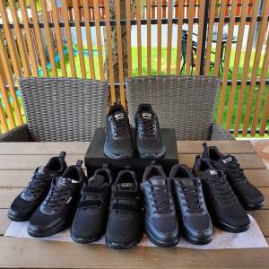 พร้อมส่ง!! รองเท้าผ้าใบ สีดำล้วน รองเท้าเพื่อสุขภาพ แบรนด์ ALI&BOY  HUIANG   RUNNING  RUIDENG1  RUIDENG2SPORT-A111 ไซส์ 35-43