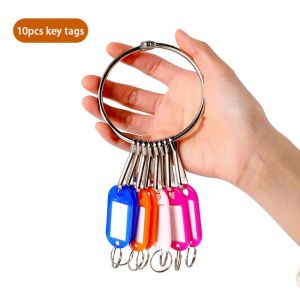 RECOMMEND IRRATIONAL77RE6 10/20/30/40 Pieces With Number Plates Key Ring Metal Split Rings Plastic Key Chains Blank Paper Labels Transparent Window Key Tags Key Classification