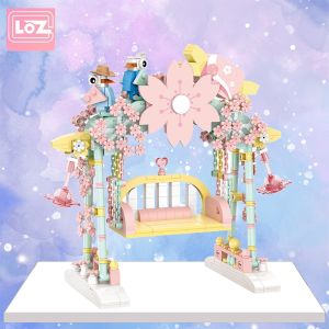 LOZ 1126 Sakura Swing 1124 Retro Telephone Nano Diamond Creative Brick Building Blocks 626pcs *Ready Stock*