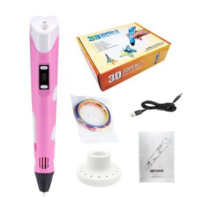 (Malaysia Plug) LCD 3D Printer Printing Drawing Pen + PLA Filament Set  Crafting Doodle Drawing 3D Printing Pen Kids Toy with PLA Filament
