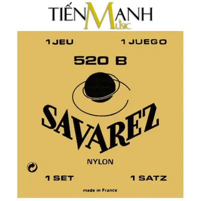 Bộ dây đàn cổ điển Classic Guitar Savarez Low Tension 520B (Traditional White Card Nylon String Sets)