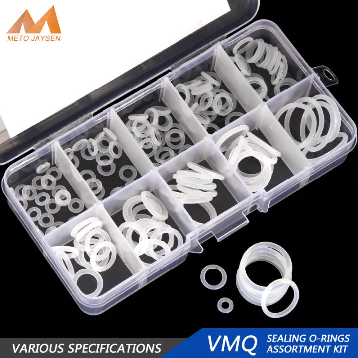 Small Size ORing 150pcs 10 Sizes Durable White Silicone O Rings