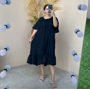 Laura dress daster fuji Viral Homedress Kekinian wanita crinkle airflow rempel bawah