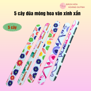 Combo 5 cây dũa  móng taymóng chân 2 mặt hình hoa dễ thương.