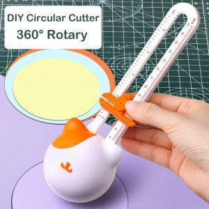 GIORGIONE Cute Kitty Circular Paper Cutter Safe Paper Card Photo Round Cutting Tool Scrapbooking Tool DIY 360° Rotary Circle Cutter Cutting Supplies