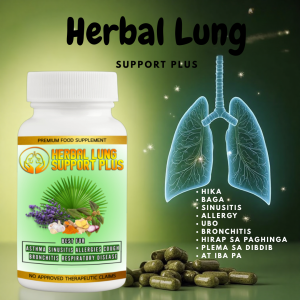 🔥 Herbal Lung Support Plus 60 Capsules | Helps Relieve Cough Asthma TB & Shortness of Breath | Supports Lung Detox Clear Breathing & Respiratory Health | Herbal Supplement