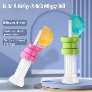 ADAMOL Spill Proof Juice Bottle Straw Lid Twist Cover Cap Water Cup Tool With Straw Drinking Tube Water Bottle Cap Feeding Kid Drinkware Bottle Replacement Lid