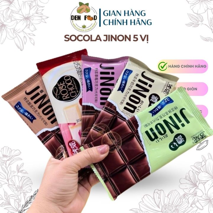 Kẹo Socola JiNon Vị Matcha, Hoa Hồng, Sữa, Dâu ,Nguyên Vị- Ăn Vặt Denfood