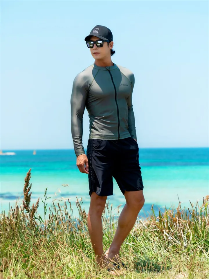 SAILBEE Men UV Protect Swimwear Long Sleeve Swimsuit Mens Rashguard Surfing  Rash Guard Surf Shirt For Swimming Sail Drop Ship