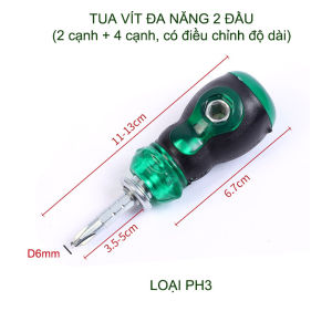 01 Tua vít thế hệ mới 2 đầu có thể điều chỉnh độ dài (2 cạnh và 4 cạnh)
