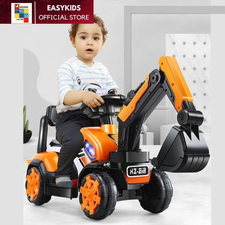 Xe cẩu điện cho bé cỡ lớn có thể tiến lùi điều chỉnh cần múc phù hợp trẻ em 2 - 6 tuổi