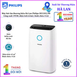 Máy hút ẩm Philips DE3203/00 công suất 395W dung tích bình chứa nước 4 Lít diện tích sử dụng 63m2