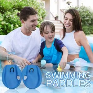 SERAPHYXO Adjustable Straps Kids Swimming Training Paddles PVC Practice Correction Swim Hand Paddles Swimming Fins Hand Webbed Interactive Swimming Ergonomic Paddles Beach Swimming Pool