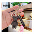 New Cute Bling Rhinestone Cartoon Gloomy Bear Keychain With Strap KAWS Keychain Keyring  Key Ring Chain Doll Pendant Pendant New Rhinestone Violent Bear Keychain Ins Cute Gift Toys Violent Bear Kaws Keychain. 