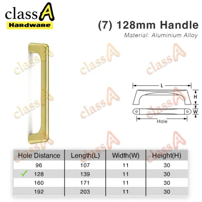 ClassAHW Gold Handle Colour Brush Finish Drawer Cabinet Wardrobe Knob Pull Door Handle Pemegang Pintu Warna Emas