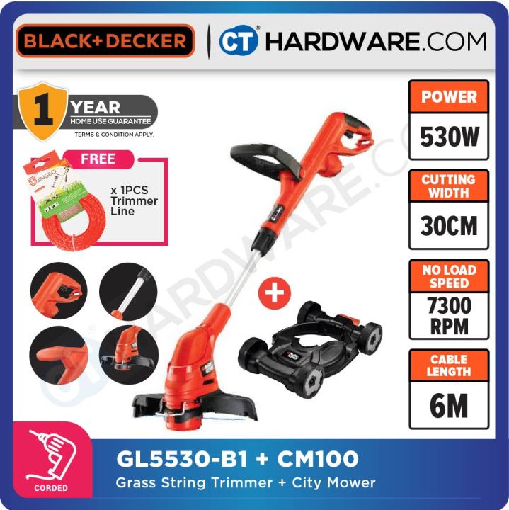 BLACK DECKER GL5530 STRING TRIMMER 30CM 550W 7300RPM GRASS