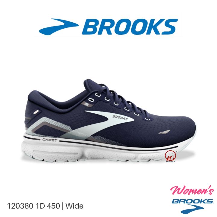 BROOKS WOMEN’S GHOST 15 WIDE CARBON NEUTRAL CUSHIONING RUNNING SHOE