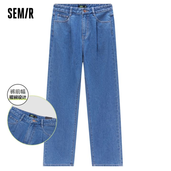 saferido Embroidery Jeans Men High Street Hip Hop Streetwear Couples Loose Mopping Wide Leg Trousers Teens Japanese Harajuku Fashion Chic