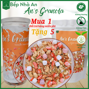 (Mẫu Thử )Ngũ cốc Siêu hạt Granola trái cây thêm sữa chua sấy  Dâu sấy Yến mạch nổ giòn (100G)