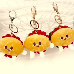 New plush keychain wholesale cute realistic hamburger plush pendant toy doll bag accessory
