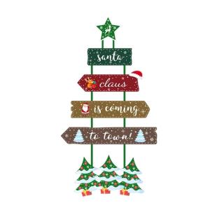 Christmas Santa Door Hanger Colorful Paper Craft Home Shop Holiday Party Decoration Christmas Party Door Garlands