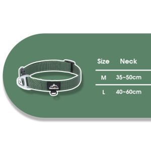 Hamshmoc Dog Collar Reflective Adjustable Extended D-Ring Durable Nylon For Medium/Large Breeds