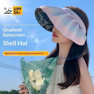 SERENEGLOW Stylish Wide Brim Sun Visor Hat for Women UV Protection Fashionable Beach Cap Summer