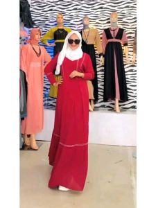 gamis serutybabydoll premium motif simple kekinian kombinasi payet edisi louise