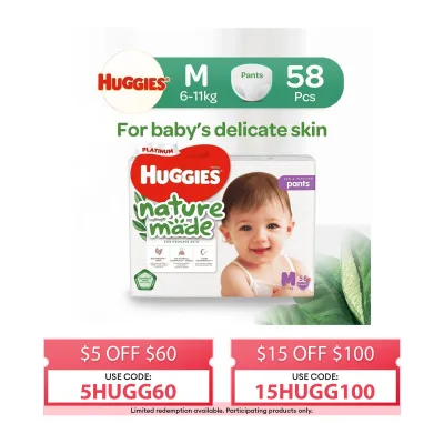 Huggies Platinum Naturemade Pants M 58s