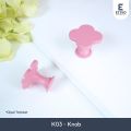 Etivo K03 Clover Cabinet Door Knob Handle Flower | Tarikan Pintu Kenop Laci Lemari Anak Bunga. 
