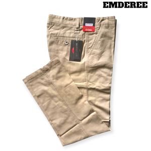 EMDEREE Celana Panjang Pria Chino Polos Bahan Kanvas Model Reguler Tipe Cardinal Cream