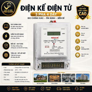 Công Tơ - Điện Kế Đo điện 3 pha 4 đây Điện Tử