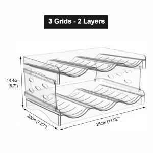 Water Bottle Organizer Stackable Bottle Storage Rack Clear Holder for Tumblers Thermos Fridge Cabinet