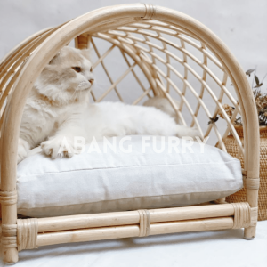 Abang Furry New Natural Solid Rattan Pet Bed Mat for Dog Cat Pet Accessories Katil Rotan Kucing