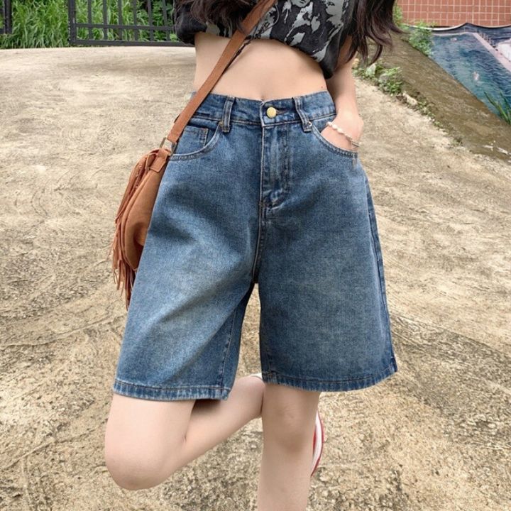 Y2K Vintage Korean Baggy Jean Shorts Mens For Women High Waist, Knee  Length, Wide Leg, Baggy Style, Harajuku Style From Xmlongbida, $17.73