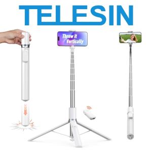 TELESIN 172cm Auto Opening Tripod Selfie Stick Bluetooth Remote Phone Holder Clip for Mobile Smartphone