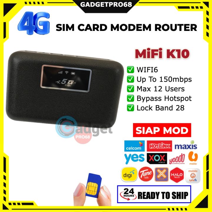 K10 Modified 4G Modem WiFi6 Pocket Router Unlocked Bypass Unlimited ...
