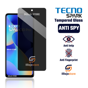 INIAJA - Tempered Glass Anti Spy Tecno Spark 30 30 Pro 30c 20 Pro 20 20c 10 10 NFC 10c 10 Pro 9 9 Pro 9T 8c 8 Pro 8T 7 Pro 6 Go 5 Go Go 2023 Anti Gores Anti Intip Privacy Pelindung Layar Full Cover
