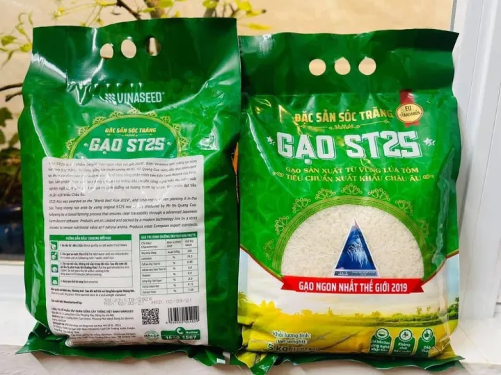 Gạo ST25 Vinaseed - gạo ngon chuẩn giống lúa ST25 (túi 5kg)