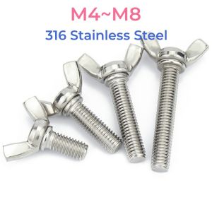 316 Stainless Steel Butterfly Bolt M4 M5 M6 M8 Wing Bolt Thumb Wing Screw Hand Tightening Screws Claw