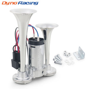 12V Dual Trumpet Air Horn with Air Compressor Car Electric Horn Multi-Purpose Metal Horn Speaker for SUV Trucks Pickup Lorries