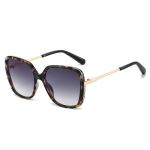 JN IMPRESSION Cross-border new large frame square sunglasses fashionable simple versatile PC + metal temple sunglasses for women