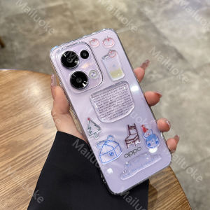 OPPO Reno 13 5G Case OPPO Reno 13 Pro 5G Clear Shockproof Transparent Hard Case with Three-dimensional Creative DIY Stickers Camera Cover Lens Protector Phone Case