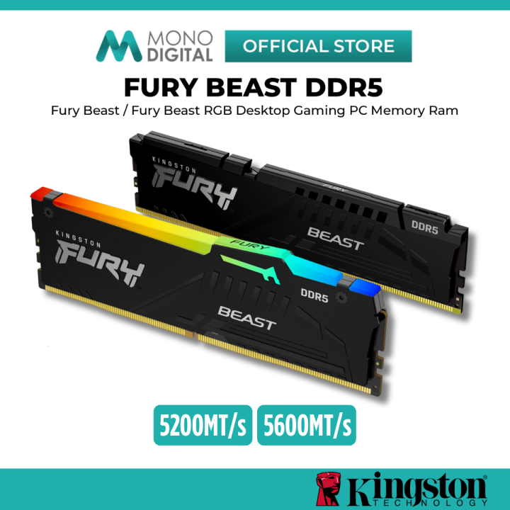 KINGSTON DDR5 DESKTOP GAMING PC RAM FURY BEAST / FURY BEAST RGB CL40 ...