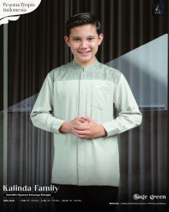 SARIMBIT LUBI 2025 KALINDA FAMILY SAGE GREEN TERBARU SET KELUARGA LEBARAN REUNI KEKINIAN TERMURAH