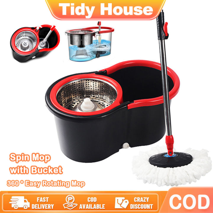 Tidy House Spin Mop With Spinner Stainless Steel Spinner Mop 360