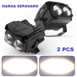 Lampu Tembak Sorot LED Laser Gun Vinyx MT27 Lasergun D2 MT 27 Motor Mobil Dual CSP Warna Putih Kuning Flash Strobo