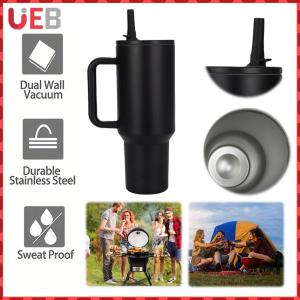 UEB 40oz Thermal Insulated Mug with Handle and Straw Stainless Steel for Travel and Commuting